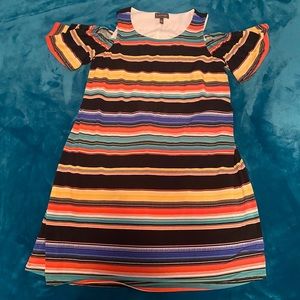 Luxology Striped Short Dress